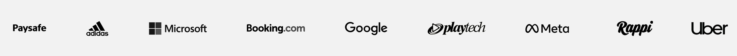 Paysafe, Adidas, Microsoft, Booking.com, Google, Playtech, Meta, Rappi and Uber